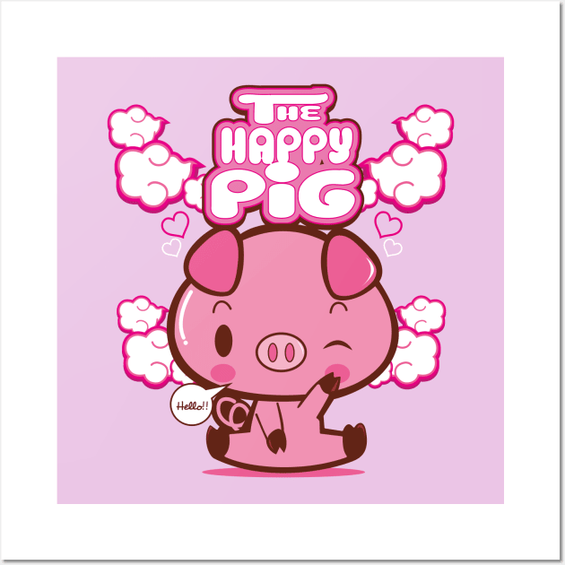 The Happy Pig Wall Art by gigearts